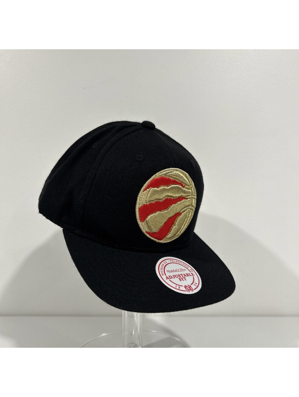 Mitchell & Ness Toronto Raptors Gold Dip Down Snapback Hat Red Gold